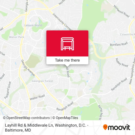 Layhill Rd & Middlevale Ln map