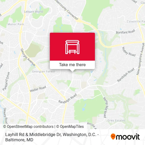 Layhill Rd & Middlebridge Dr map