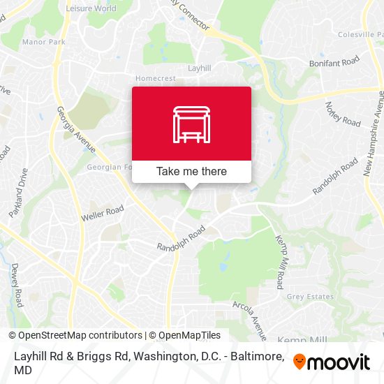 Layhill Rd & Briggs Rd map