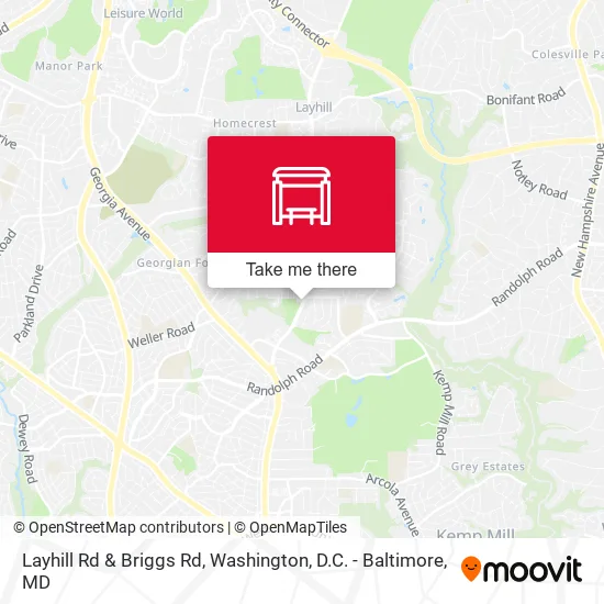 Layhill Rd & Briggs Rd map