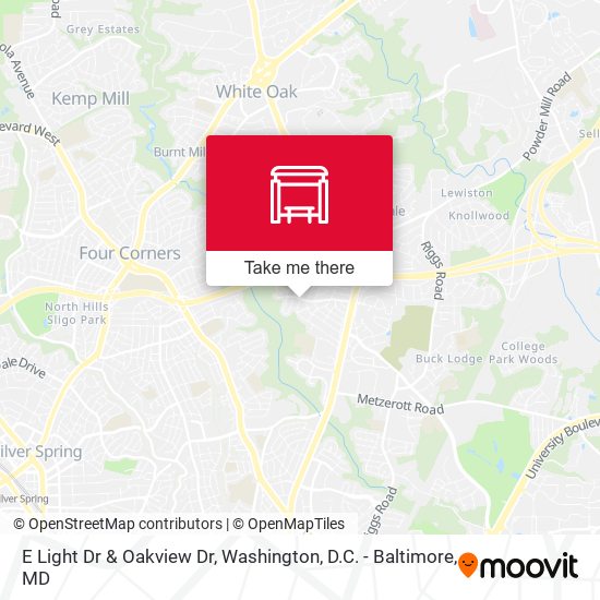 E Light Dr & Oakview Dr map