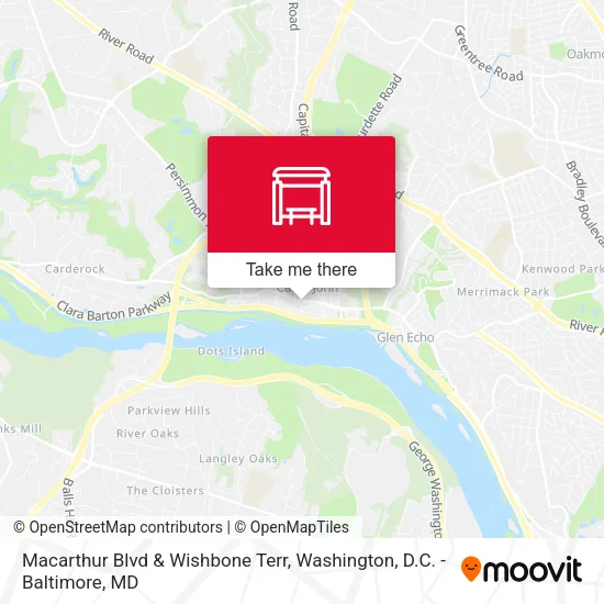 Macarthur Blvd & Wishbone Terr map