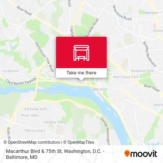 Macarthur Blvd & 75th St map