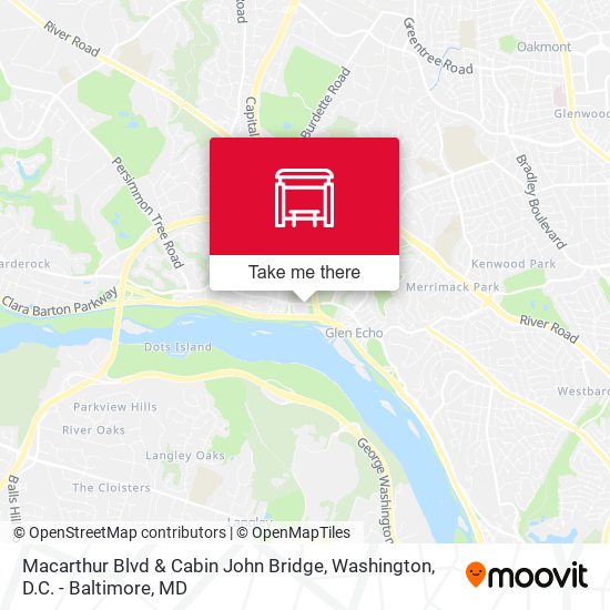 Macarthur Blvd & Cabin John Bridge map