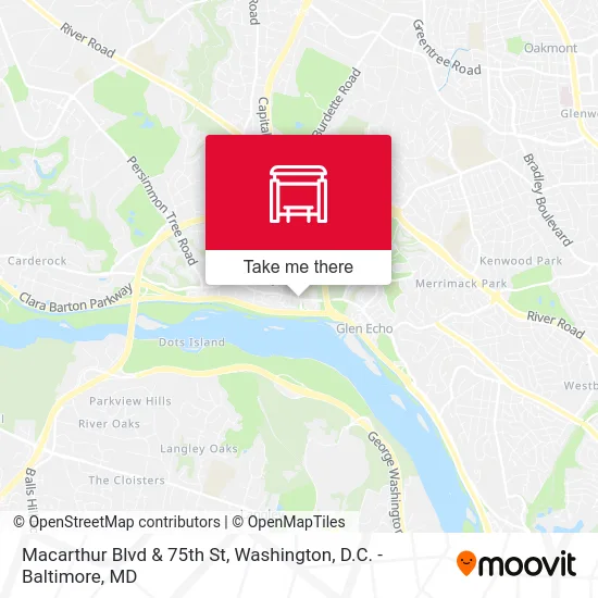 Macarthur Blvd & 75th St map