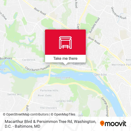 Macarthur Blvd & Persimmon Tree Rd map