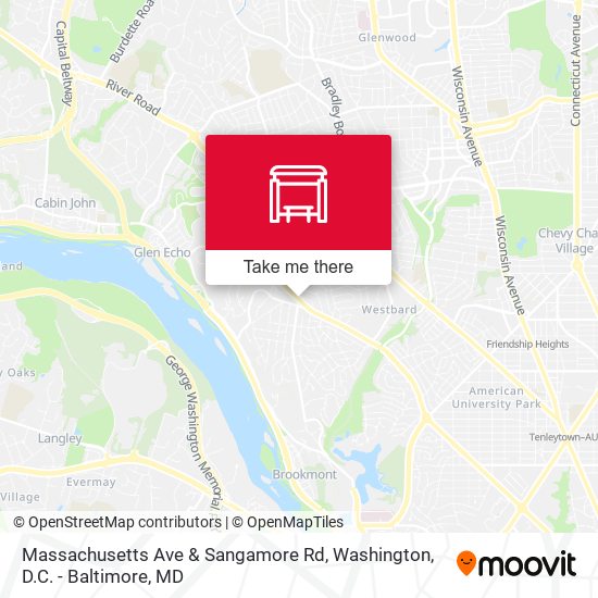 Massachusetts Ave & Sangamore Rd map