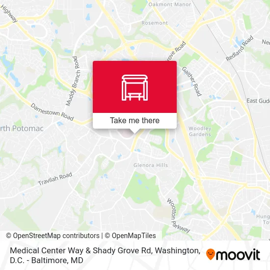 Medical Center Way & Shady Grove Rd map