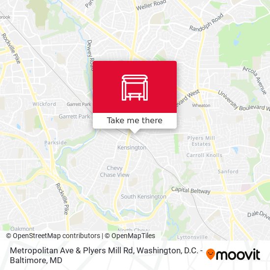 Metropolitan Ave & Plyers Mill Rd map