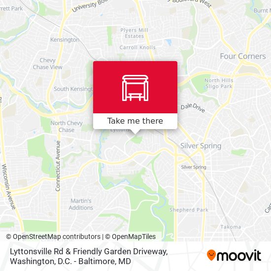 Lyttonsville Rd & Friendly Garden Driveway map