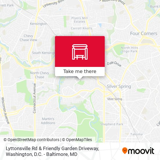 Lyttonsville Rd & Friendly Garden Driveway map