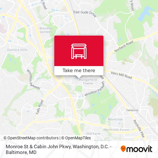 Monroe St & Cabin John Pkwy map