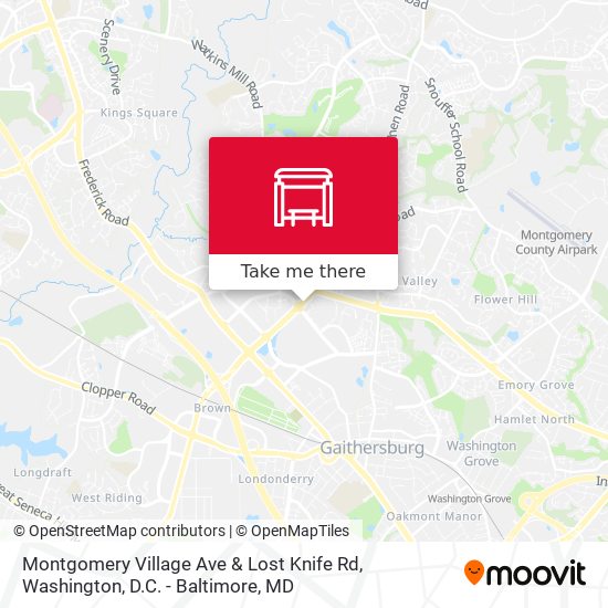 Mapa de Montgomery Village Ave & Lost Knife Rd