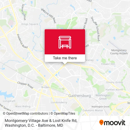Mapa de Montgomery Village Ave & Lost Knife Rd