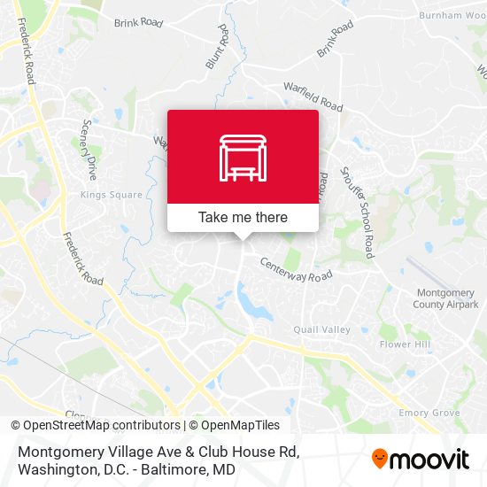 Mapa de Montgomery Village Ave & Club House Rd