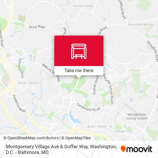 Montgomery Village Ave & Duffer Way map