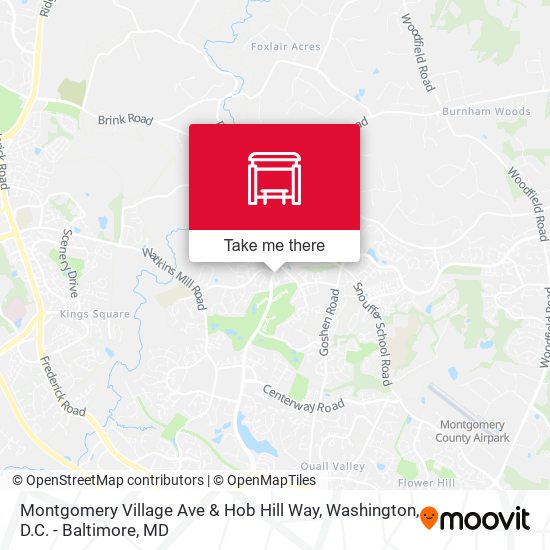 Montgomery Village Ave & Hob Hill Way map