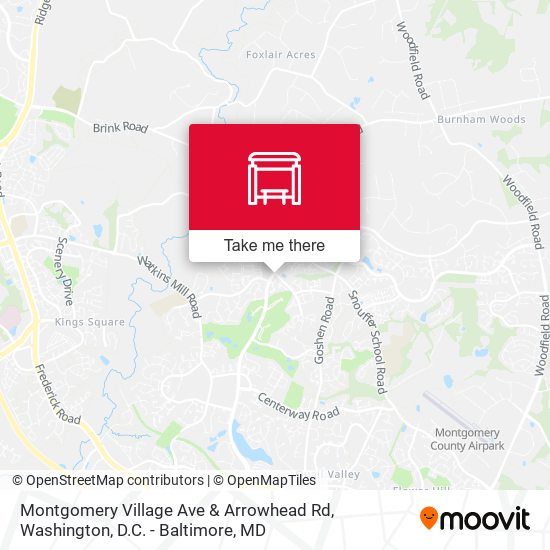 Montgomery Village Ave & Arrowhead Rd map