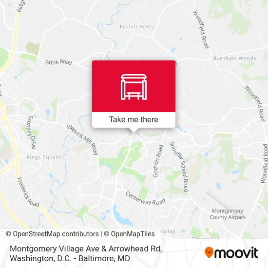 Montgomery Village Ave & Arrowhead Rd map