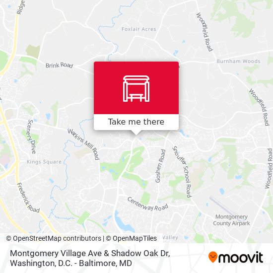Mapa de Montgomery Village Ave & Shadow Oak Dr