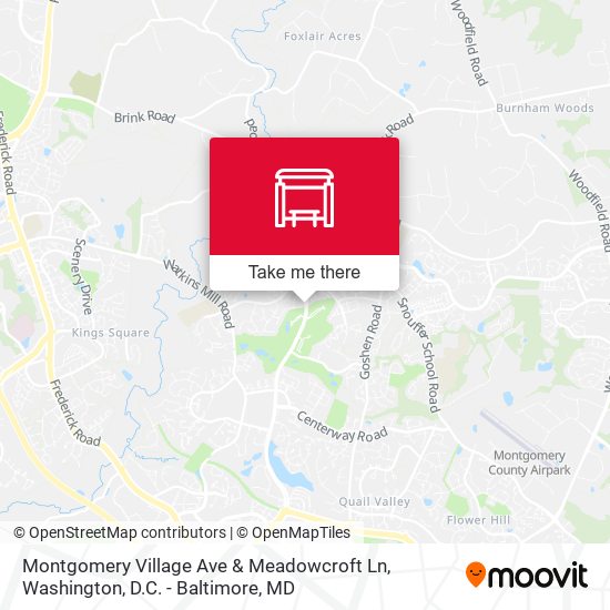Mapa de Montgomery Village Ave & Meadowcroft Ln