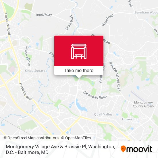 Mapa de Montgomery Village Ave & Brassie Pl