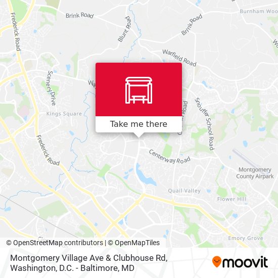 Montgomery Village Ave & Clubhouse Rd map