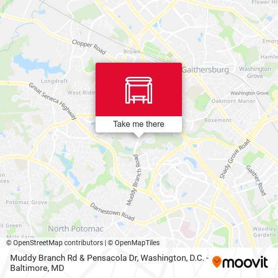 Muddy Branch Rd & Pensacola Dr map