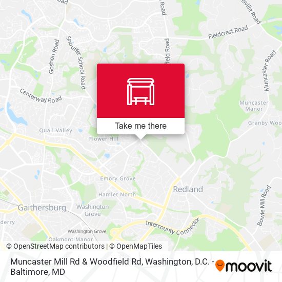 Muncaster Mill Rd & Woodfield Rd map