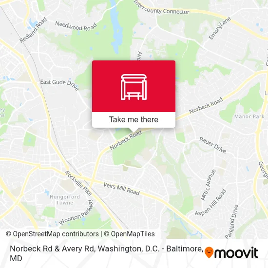 Norbeck Rd & Avery Rd map
