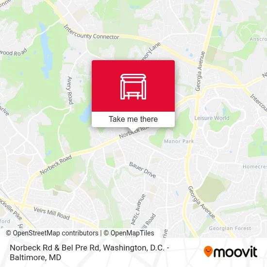 Norbeck Rd & Bel Pre Rd map