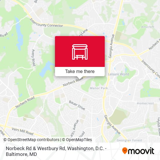 Norbeck Rd & Westbury Rd map
