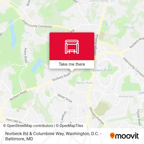 Norbeck Rd & Columbine Way map
