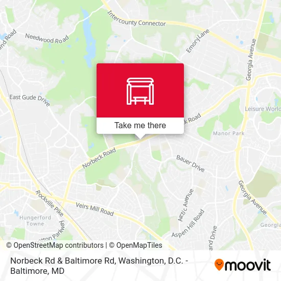 Norbeck Rd & Baltimore Rd map