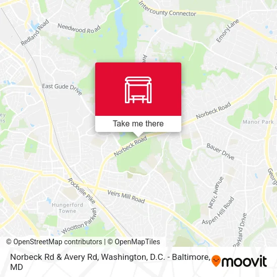 Mapa de Norbeck Rd & Avery Rd