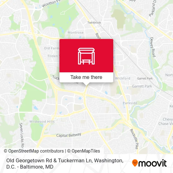 Mapa de Old Georgetown Rd & Tuckerman Ln