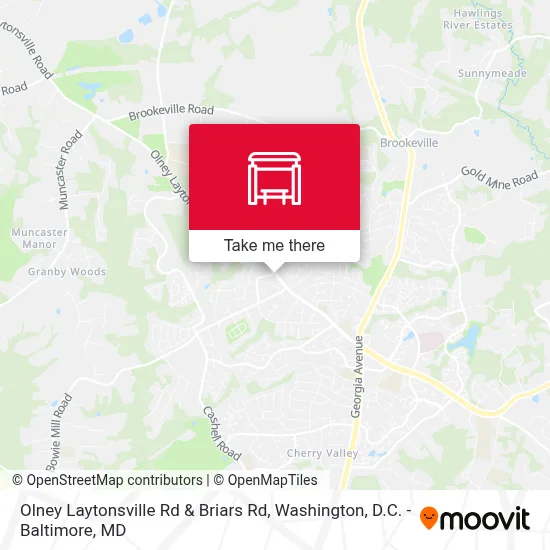 Olney Laytonsville Rd & Briars Rd map
