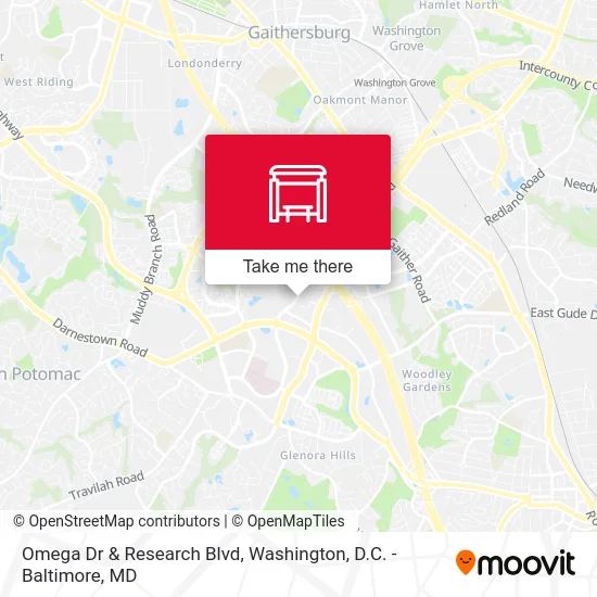 Omega Dr & Research Blvd map