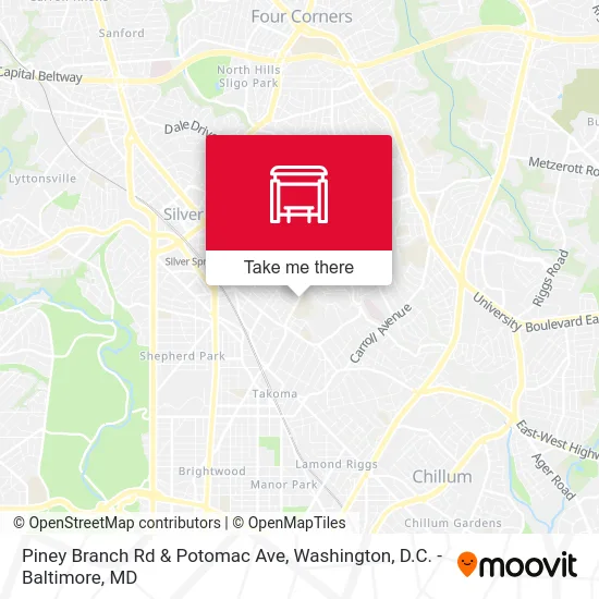 Piney Branch Rd & Potomac Ave map
