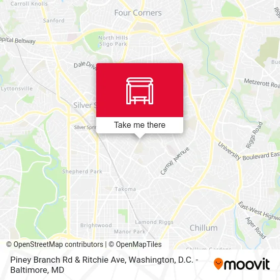 Piney Branch Rd & Ritchie Ave map