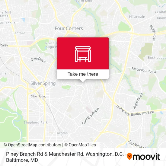 Piney Branch Rd & Manchester Rd map