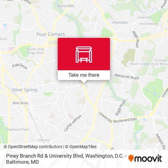 Piney Branch Rd & University Blvd map