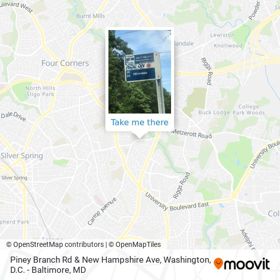 Piney Branch Rd & New Hampshire Ave map