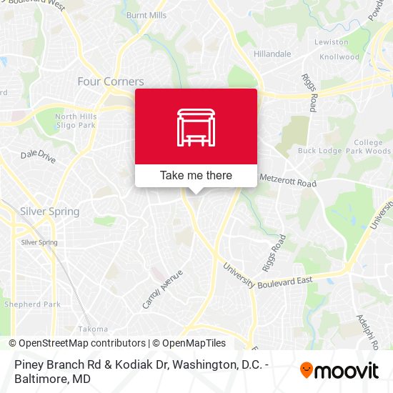 Piney Branch Rd & Kodiak Dr map