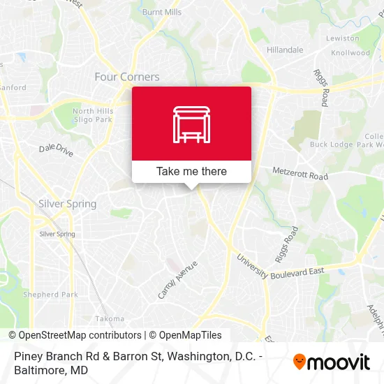 Piney Branch Rd & Barron St map
