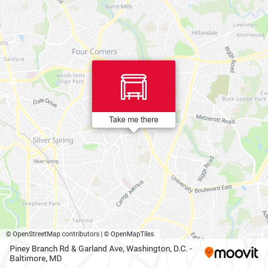Piney Branch Rd & Garland Ave map