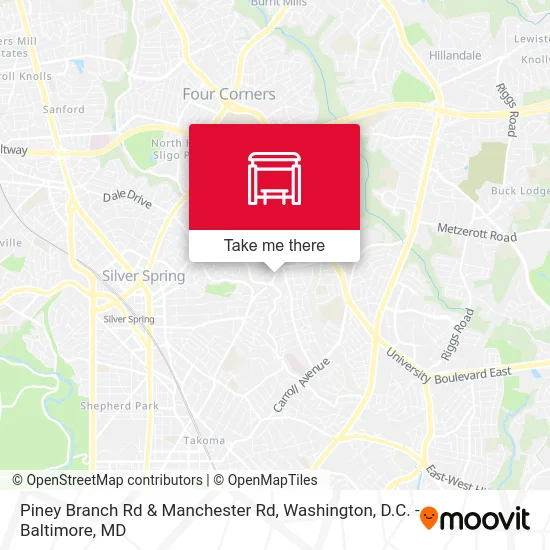 Piney Branch Rd & Manchester Rd map