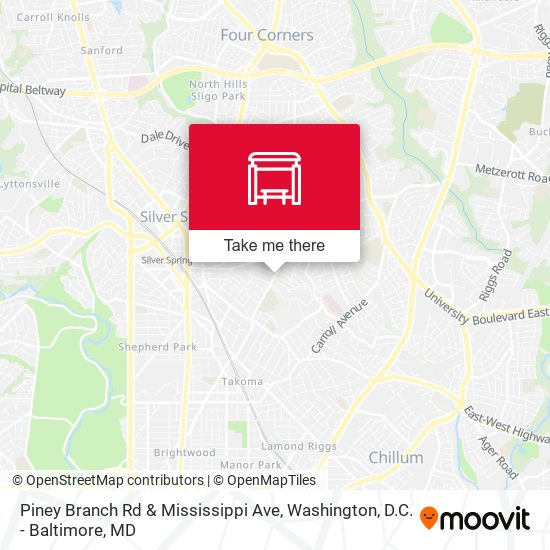 Piney Branch Rd & Mississippi Ave map