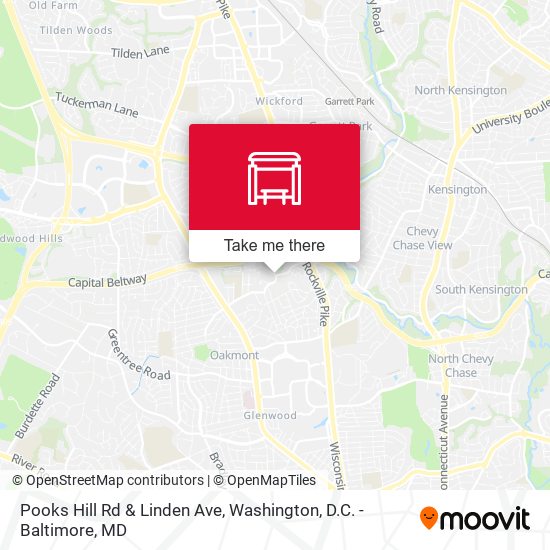 Mapa de Pooks Hill Rd & Linden Ave