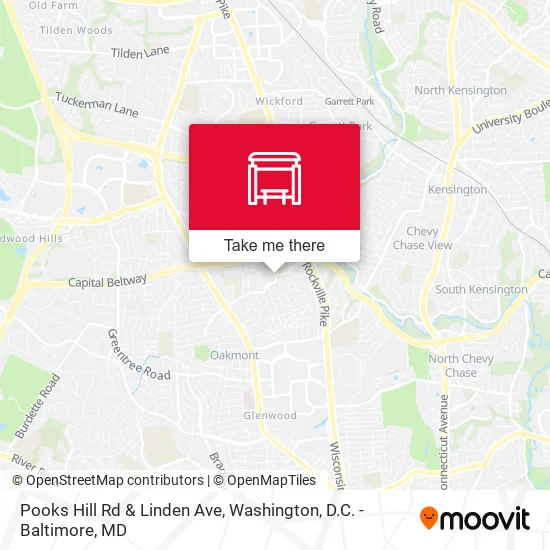 Pooks Hill Rd & Linden Ave map